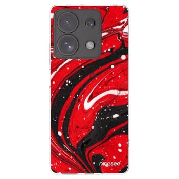Picasee Xiaomi Redmi Note 13 Pro 4G Hülle - Transparentes Silikon - Red black