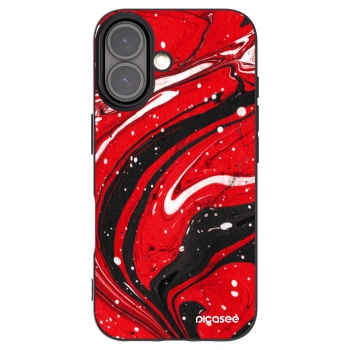 Picasee Apple iPhone 16 Hülle - Schwarzes Silikon - Red black