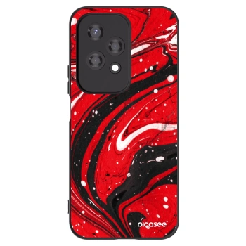 Picasee Honor 200 Lite Hülle - Schwarzes Silikon - Red black