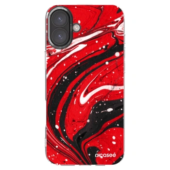 Picasee Apple iPhone 16 Plus Hülle - Transparentes Silikon - Red black