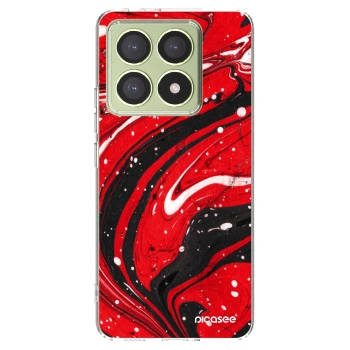Picasee Xiaomi 14T Hülle - Transparentes Silikon - Red black
