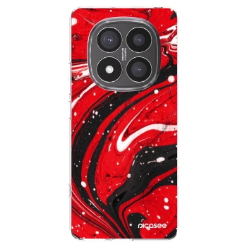 Picasee Xiaomi Redmi Note 14 Pro+ 5G Hülle - Transparentes Silikon - Red black