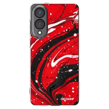 Picasee Samsung Galaxy S25 Edge 5G Hülle - Transparentes Silikon - Red black