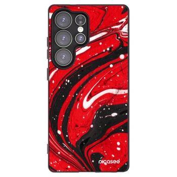 Picasee Samsung Galaxy S25 Ultra 5G Hülle - Schwarzes Silikon - Red black