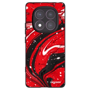 Picasee Xiaomi Redmi Note 14 Pro 4G Hülle - Schwarzes Silikon - Red black