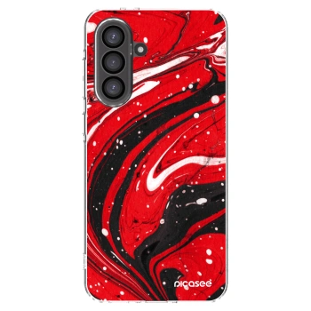 Picasee Samsung Galaxy A36 5G Hülle - Transparentes Silikon - Red black