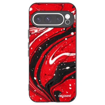 Picasee Google Pixel 9 Pro Hülle - Schwarzes Silikon - Red black