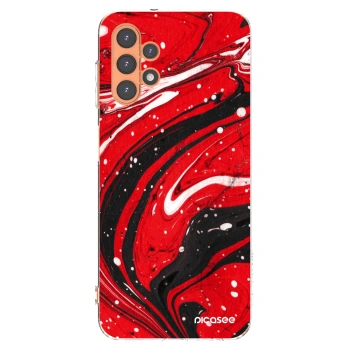 Picasee Samsung Galaxy A13 5G Hülle - Transparentes Silikon - Red black