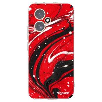 Picasee Honor 400 5G Hülle - Transparentes Silikon - Red black