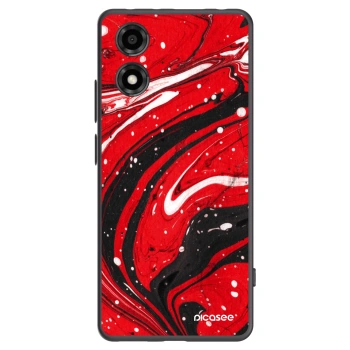 Picasee Motorola Moto E14 Hülle - Schwarzes Silikon - Red black