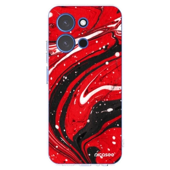 Picasee Xiaomi Redmi 15C 4G Hülle - Transparentes Silikon - Red black