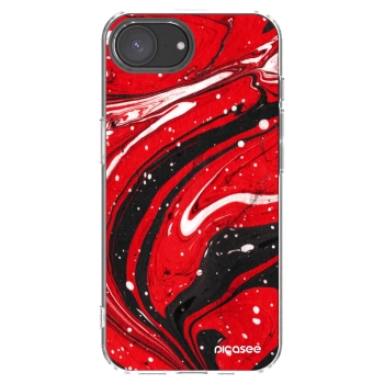 Picasee Apple iPhone 17e Hülle - Transparentes Silikon - Red black