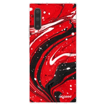 Picasee Samsung Galaxy Note 10 N970F Hülle - Transparentes Silikon - Red black