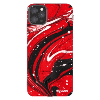 Picasee Apple iPhone 11 Pro Max Hülle - Transparentes Silikon - Red black