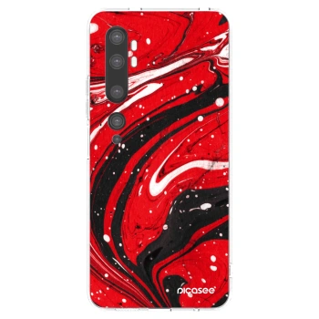 Picasee Xiaomi Mi Note 10 (Pro) Hülle - Transparentes Silikon - Red black