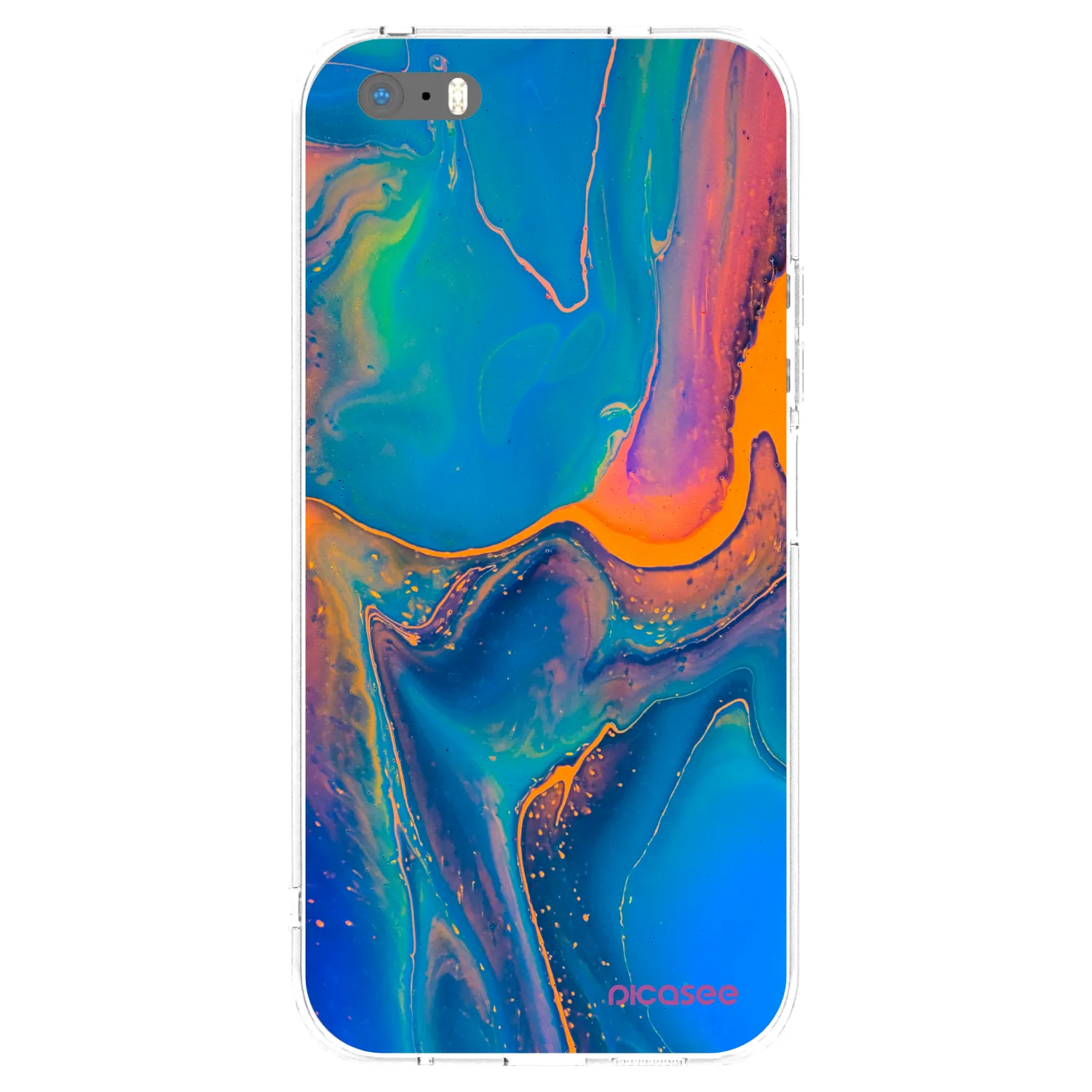 Picasee Apple iPhone 5/5S/SE Hülle - Transparentes Silikon - Rainbow