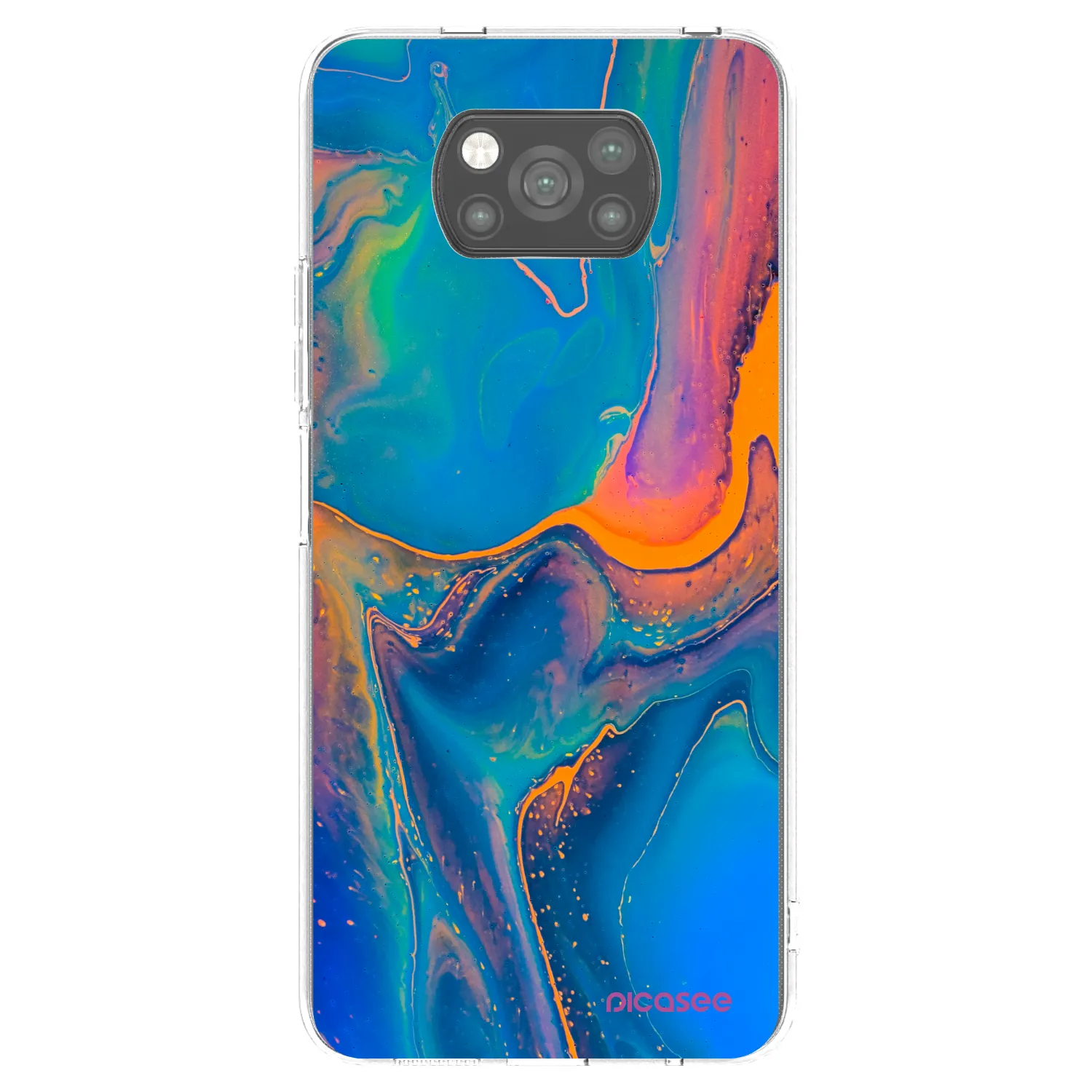 Picasee Xiaomi Poco X3 Hülle - Schwarzes Silikon - Rainbow