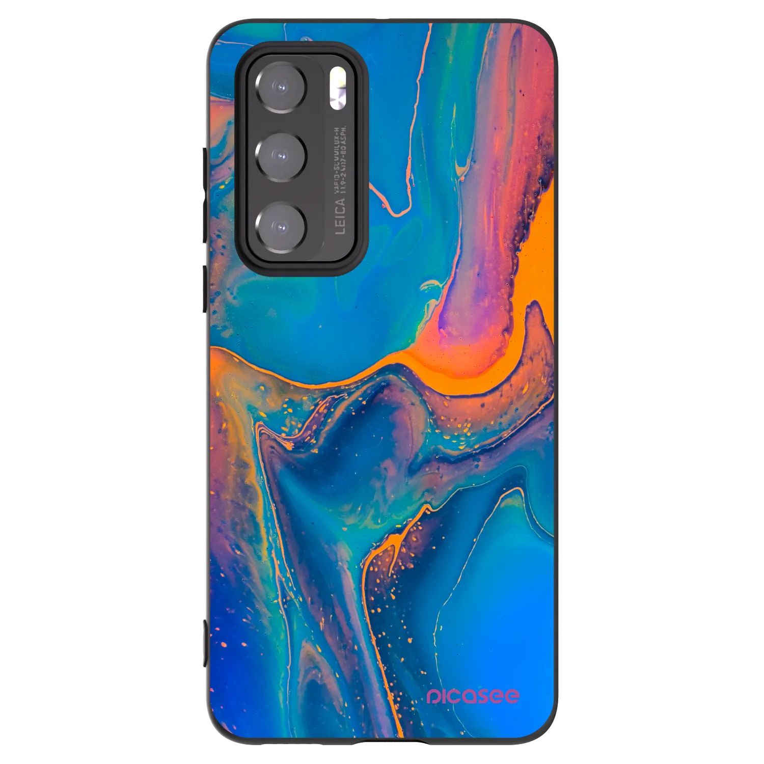 Picasee Huawei P40 Hülle - Schwarzes Silikon - Rainbow