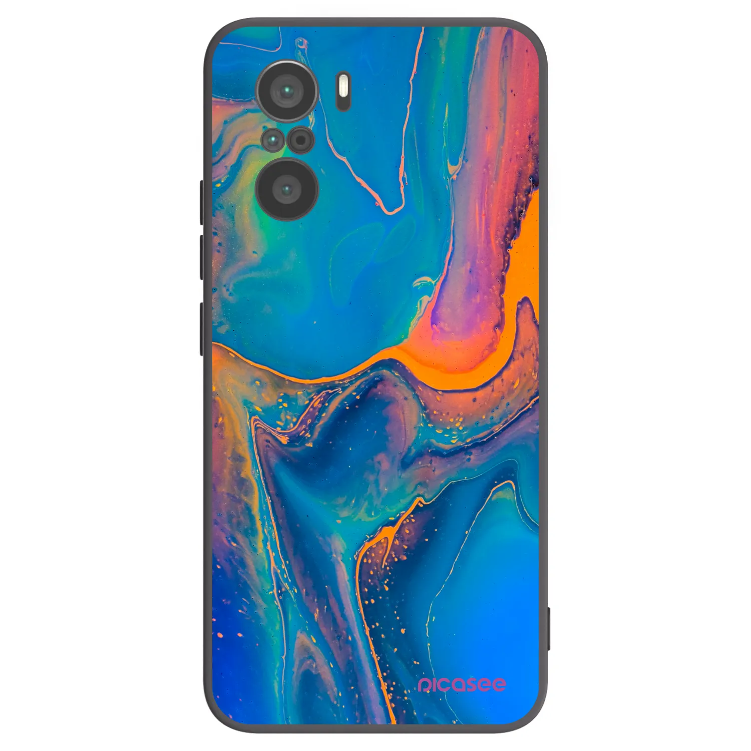 Picasee Xiaomi Poco F3 Hülle - Schwarzes Silikon - Rainbow