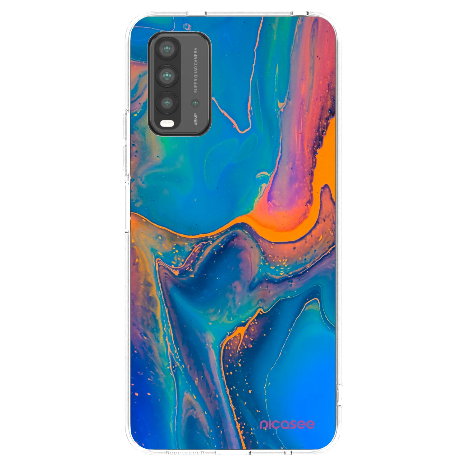Picasee Xiaomi Redmi 9T Hülle - Schwarzes Silikon - Rainbow