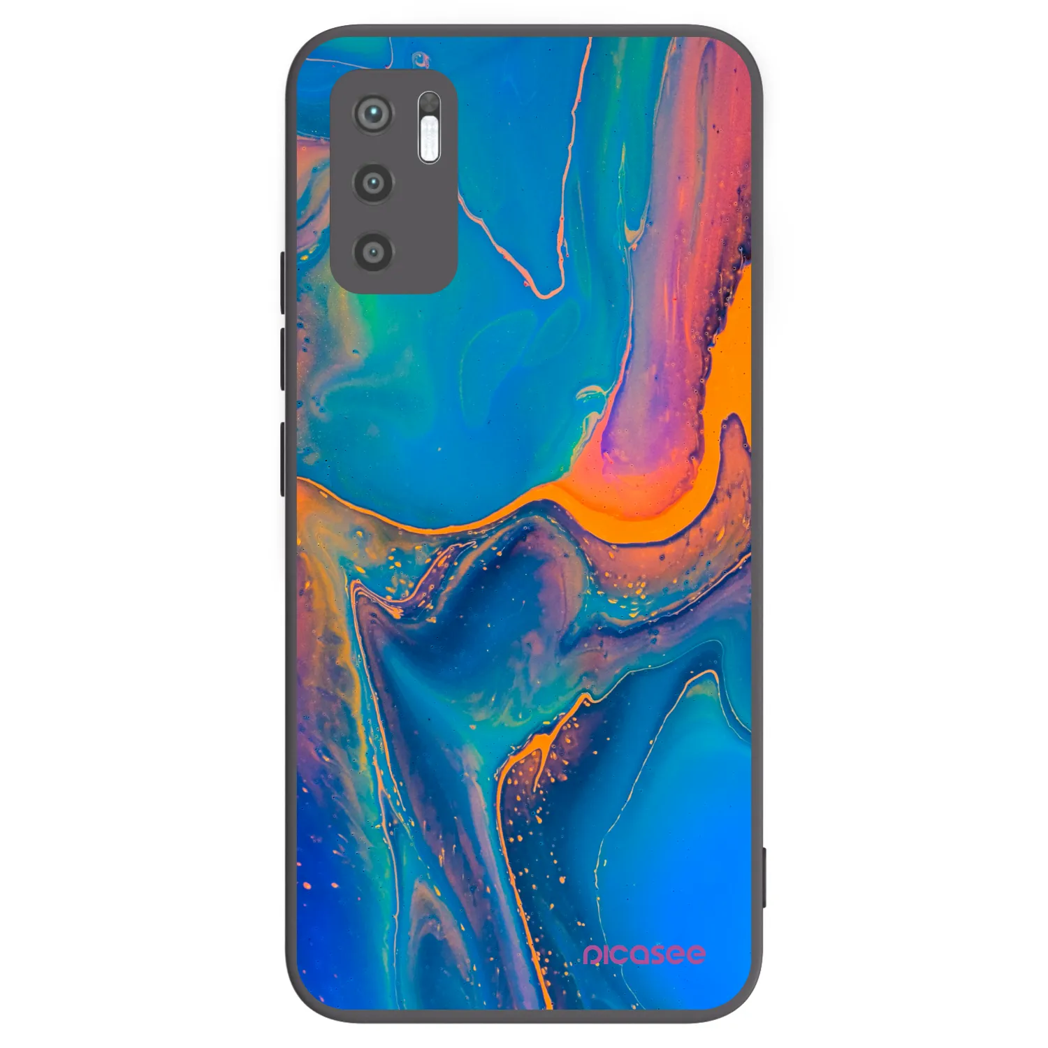 Picasee Xiaomi Redmi Note 10 5G Hülle - Schwarzes Silikon - Rainbow