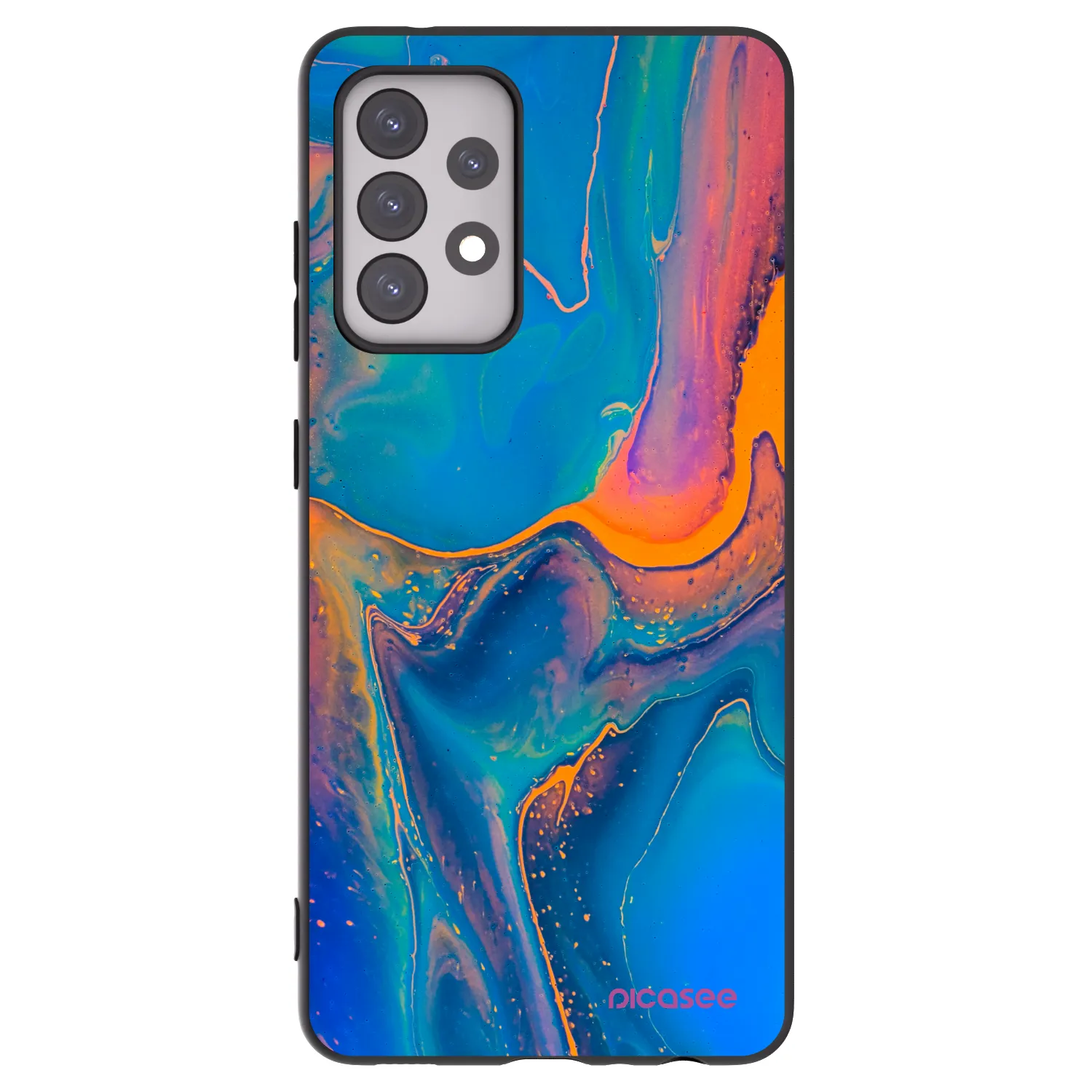 Picasee Samsung Galaxy A52s 5G A528B Hülle - Schwarzes Silikon - Rainbow