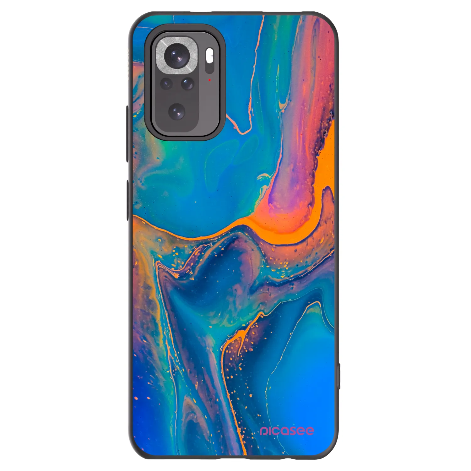 Picasee Xiaomi Redmi Note 11S 4G Hülle - Schwarzes Silikon - Rainbow