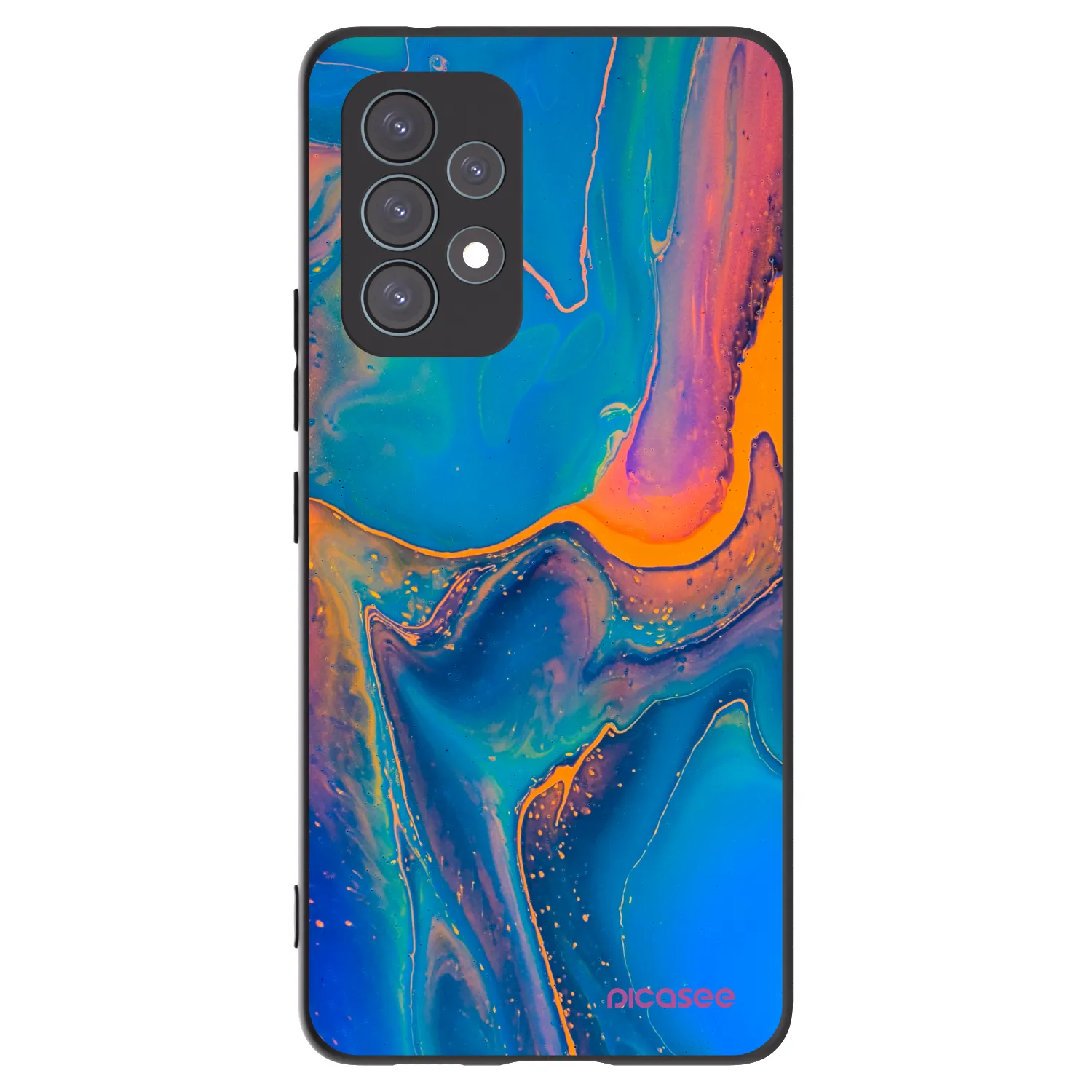 Picasee Samsung Galaxy A53 5G A536 Hülle - Schwarzes Silikon - Rainbow