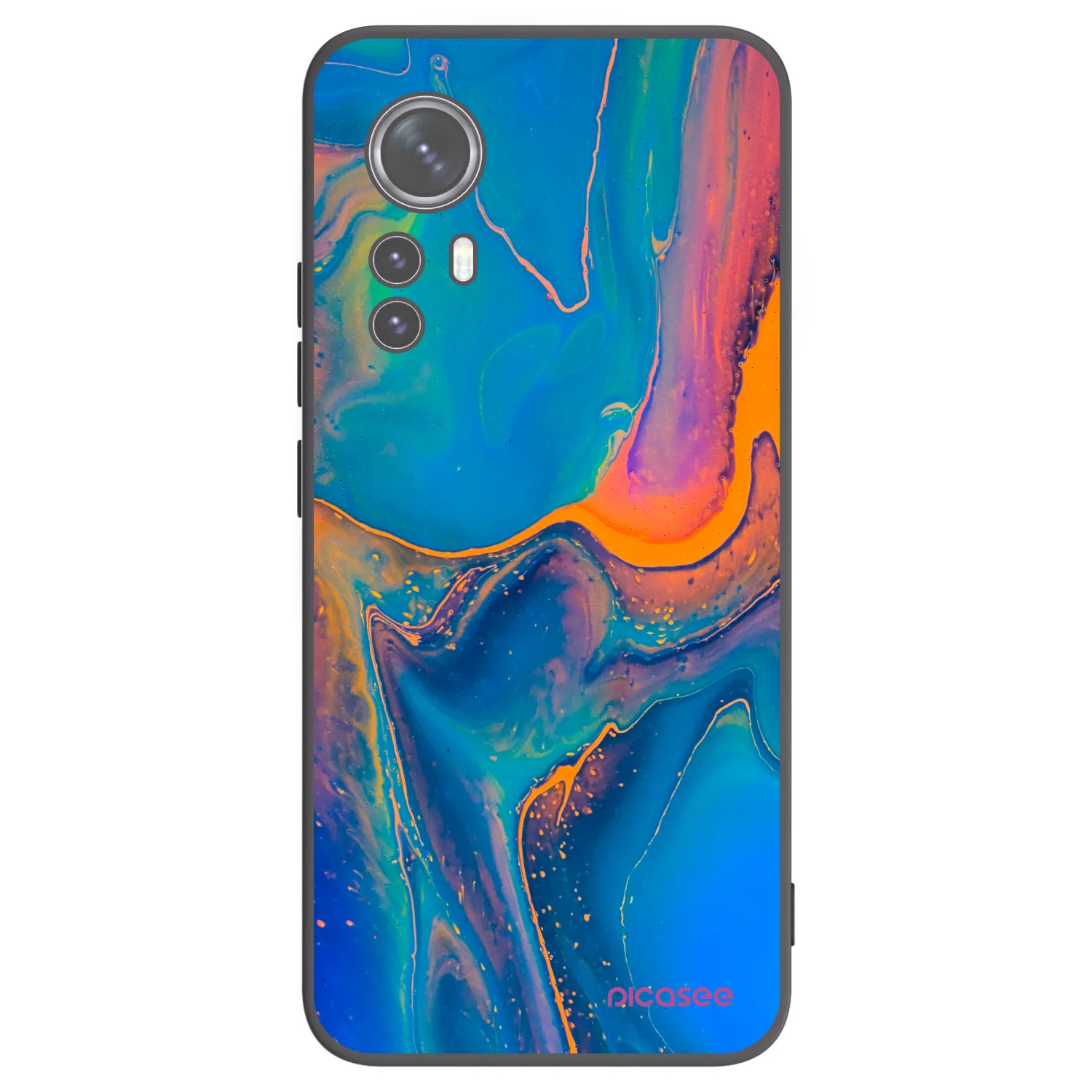 Picasee Xiaomi 12 Hülle - Schwarzes Silikon - Rainbow