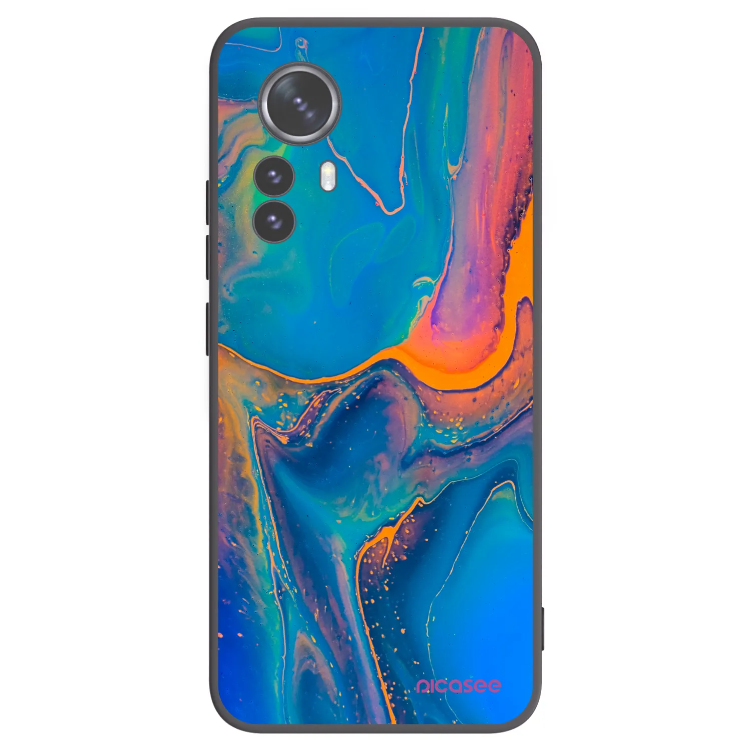 Picasee Xiaomi 12 Pro Hülle - Schwarzes Silikon - Rainbow