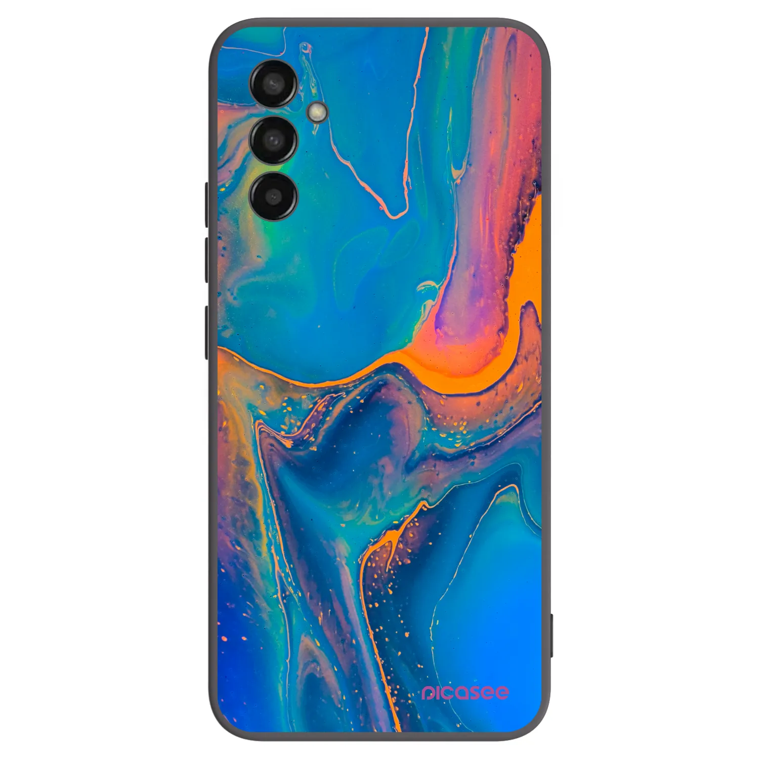 Picasee Samsung Galaxy M13 M135F Hülle - Schwarzes Silikon - Rainbow
