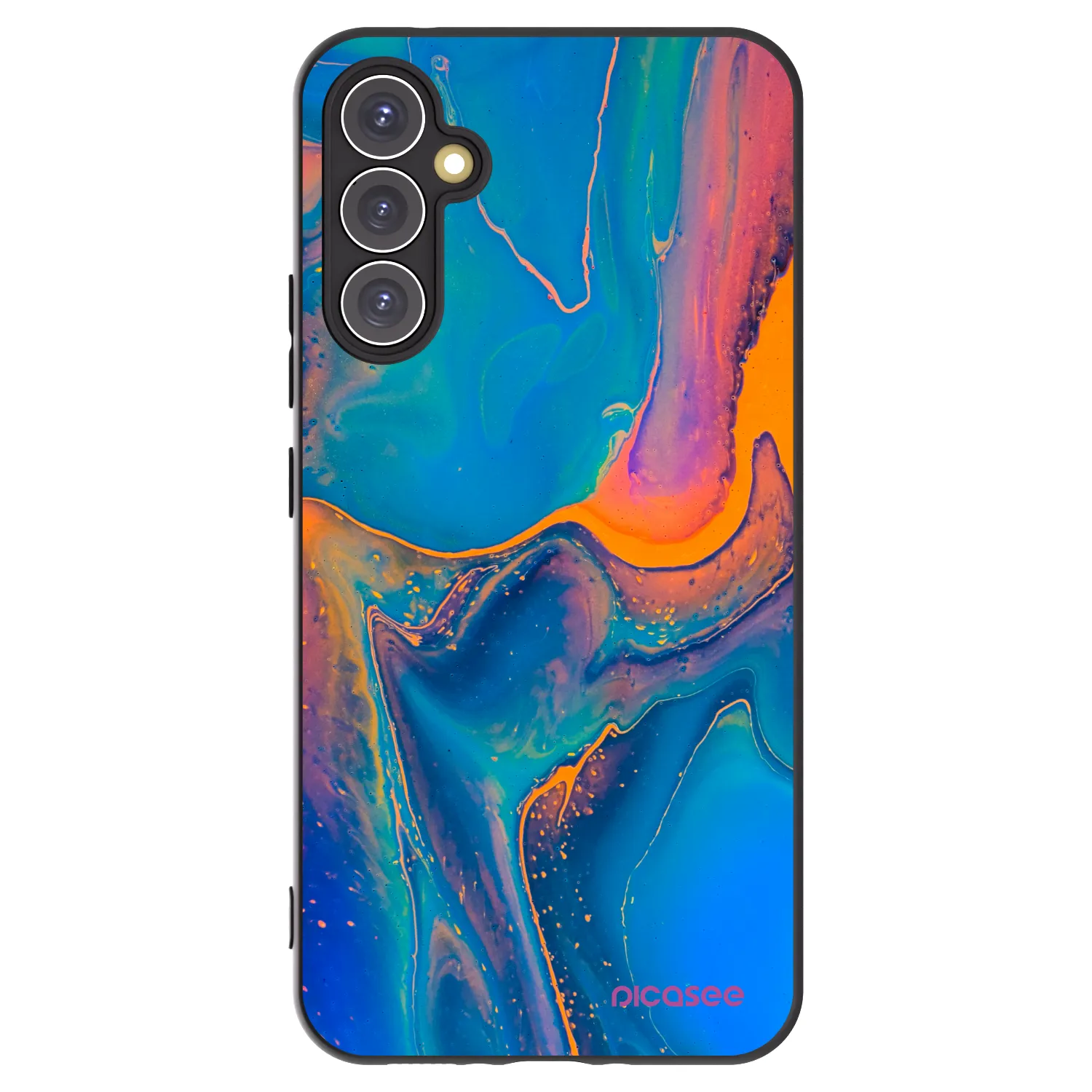 Picasee Samsung Galaxy A34 5G A346B Hülle - Schwarzes Silikon - Rainbow