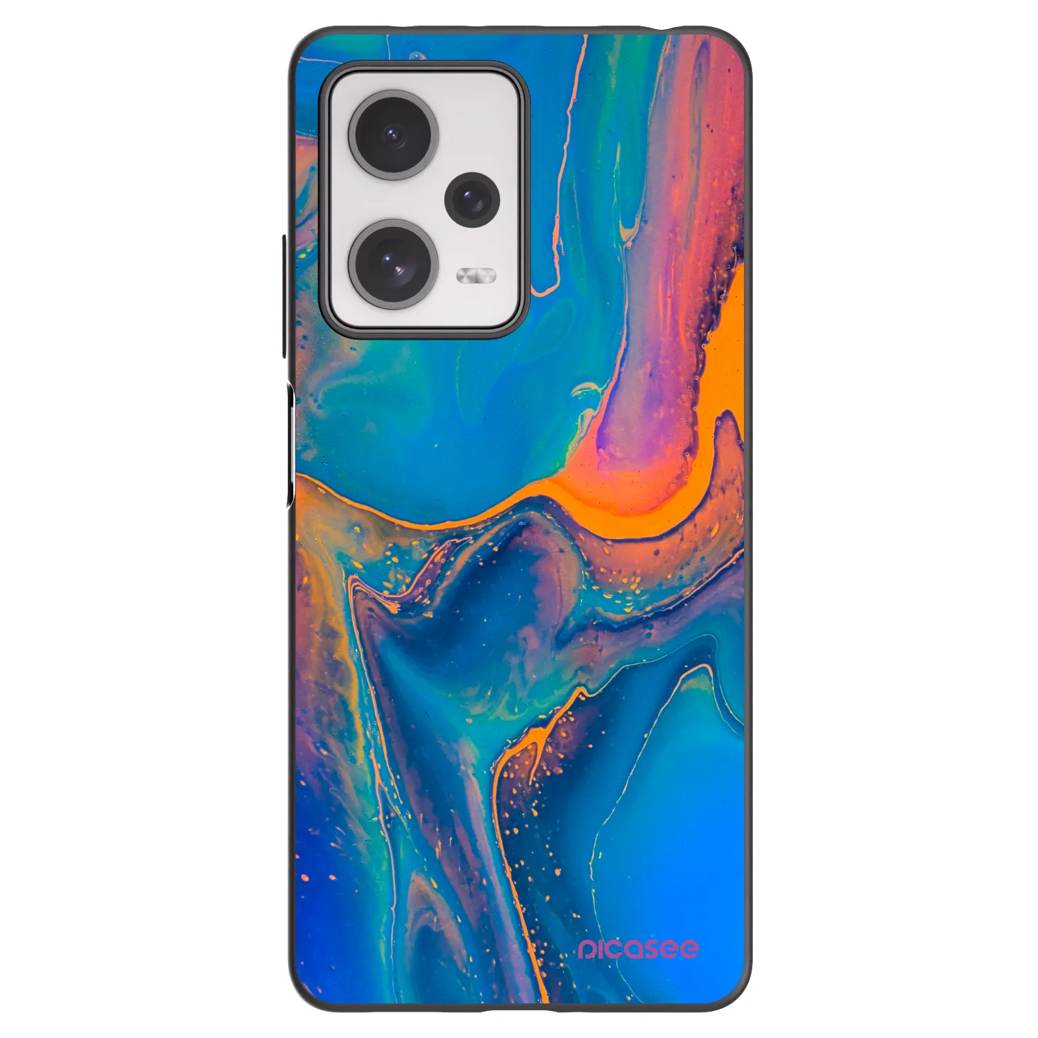 Picasee Xiaomi Redmi Note 12 Pro+ 5G Hülle - Schwarzes Silikon - Rainbow