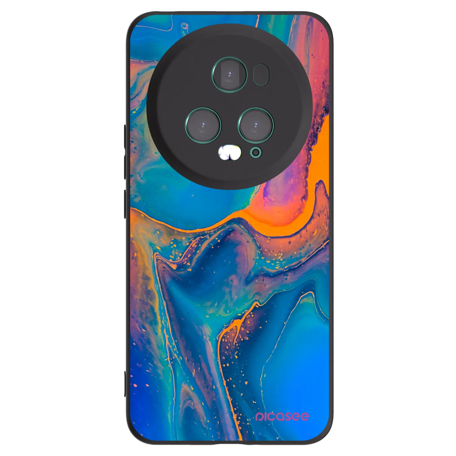 Picasee Honor Magic5 Pro Hülle - Schwarzes Silikon - Rainbow