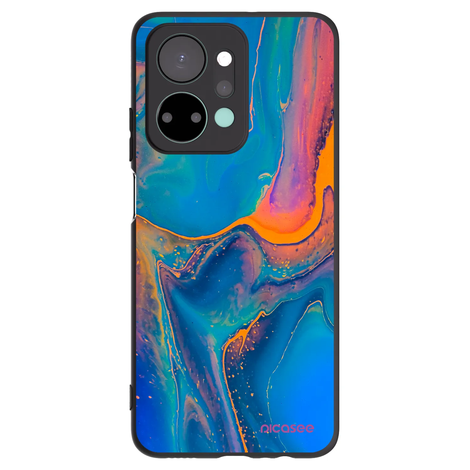 Picasee Honor X7a Hülle - Schwarzes Silikon - Rainbow