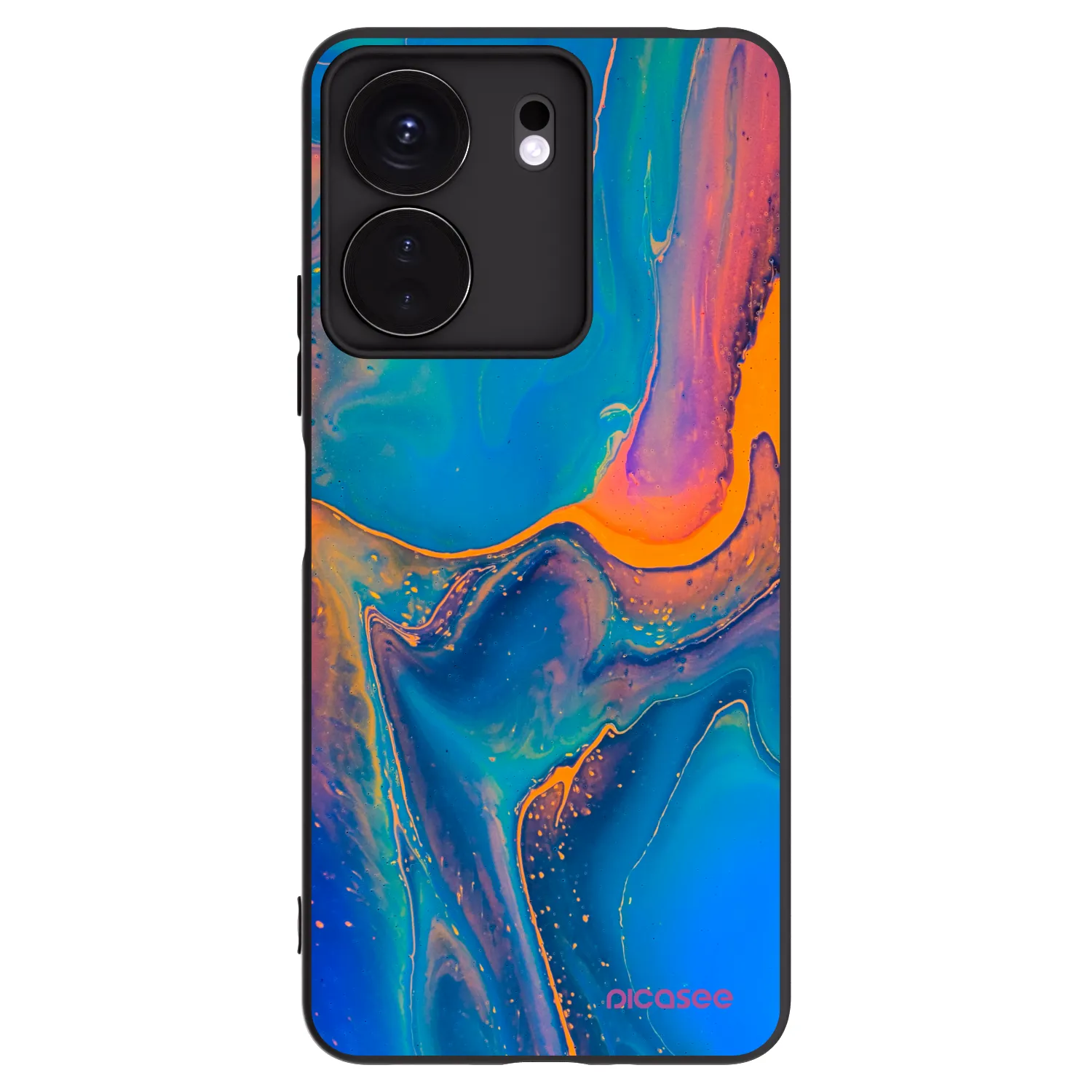 Picasee Xiaomi Redmi 13C 4G Hülle - Schwarzes Silikon - Rainbow