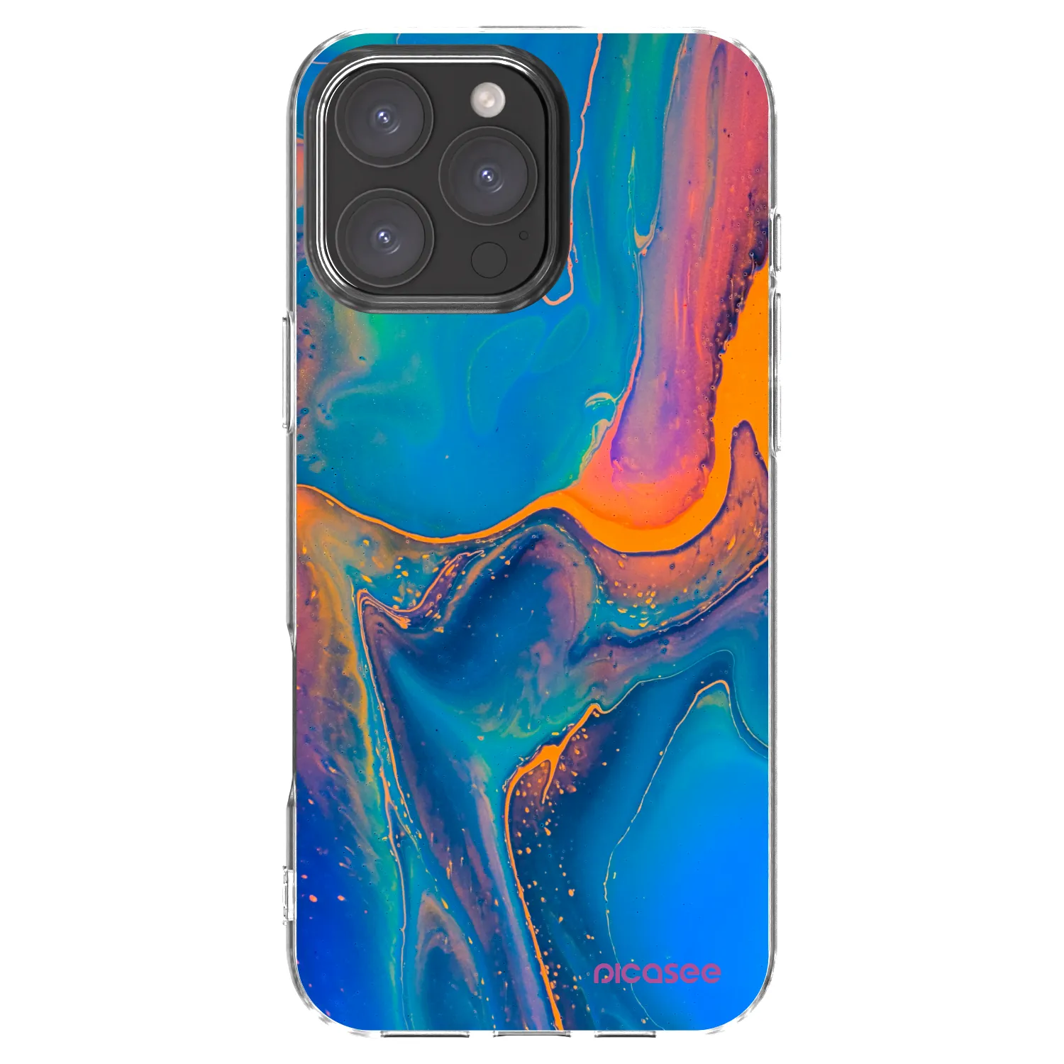 Picasee Apple iPhone 16 Pro Max Hülle - Transparentes Silikon - Rainbow