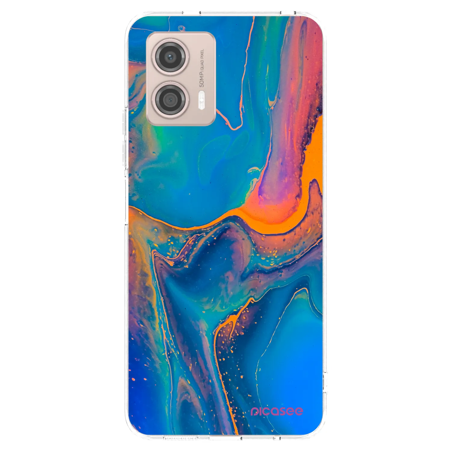 Picasee Motorola Moto G53 5G Hülle - Transparentes Silikon - Rainbow