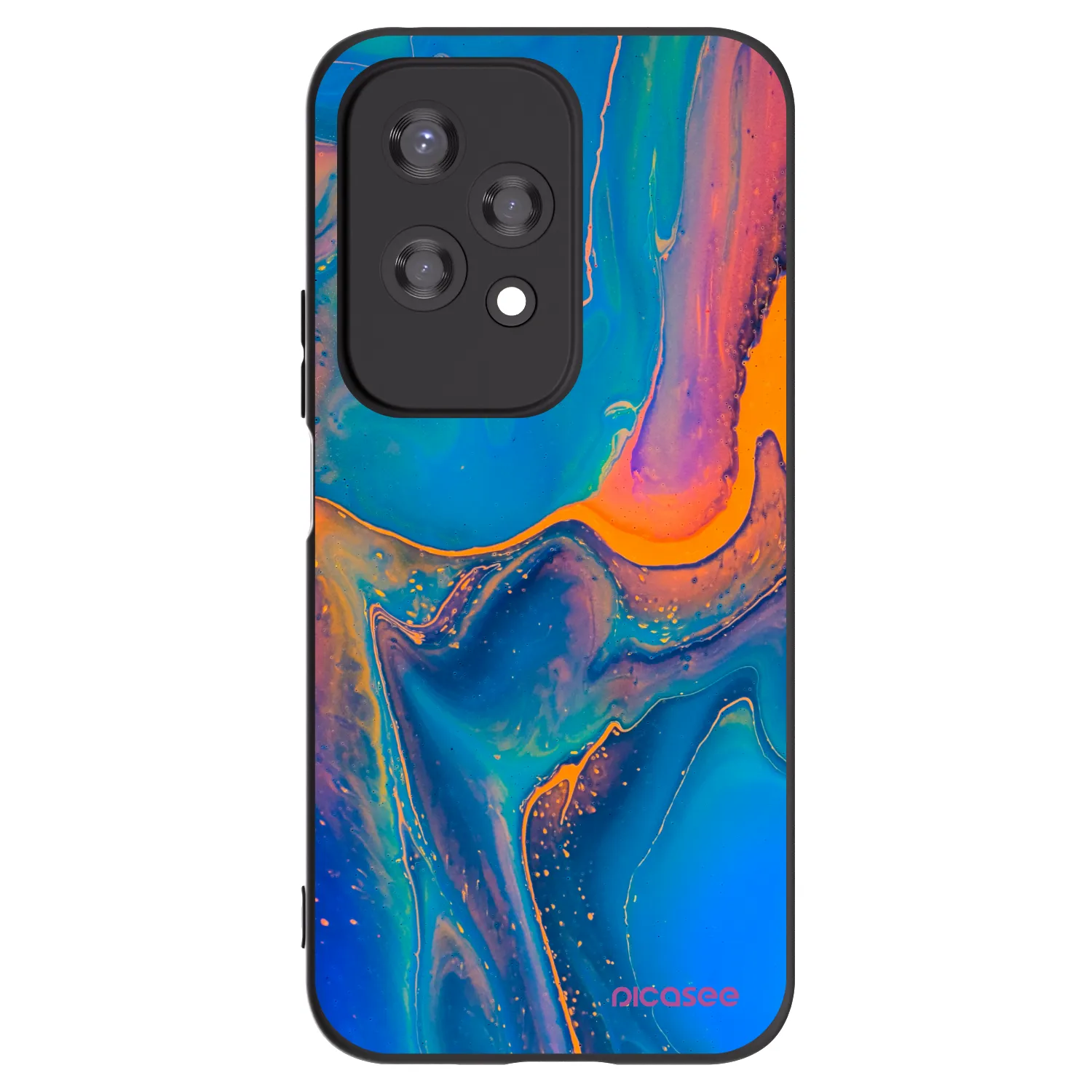 Picasee Honor 200 Lite Hülle - Schwarzes Silikon - Rainbow