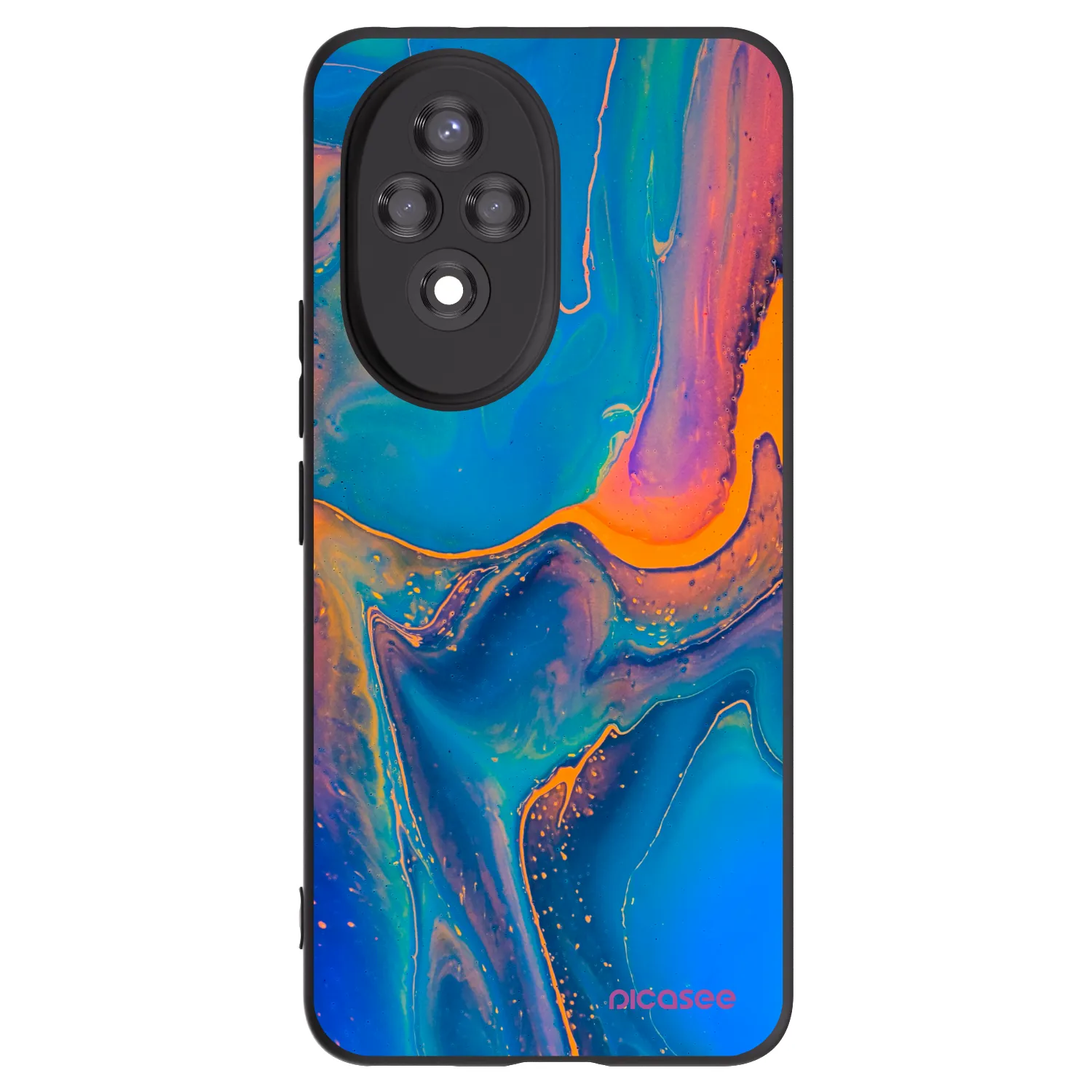 Picasee Honor 200 Pro 5G Hülle - Schwarzes Silikon - Rainbow