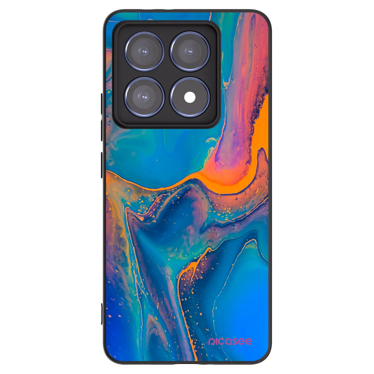 Picasee Xiaomi 14T Pro Hülle - Schwarzes Silikon - Rainbow