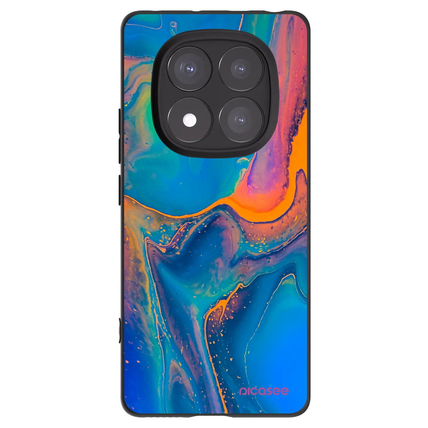 Picasee Xiaomi Redmi Note 14 Pro 5G Hülle - Schwarzes Silikon - Rainbow