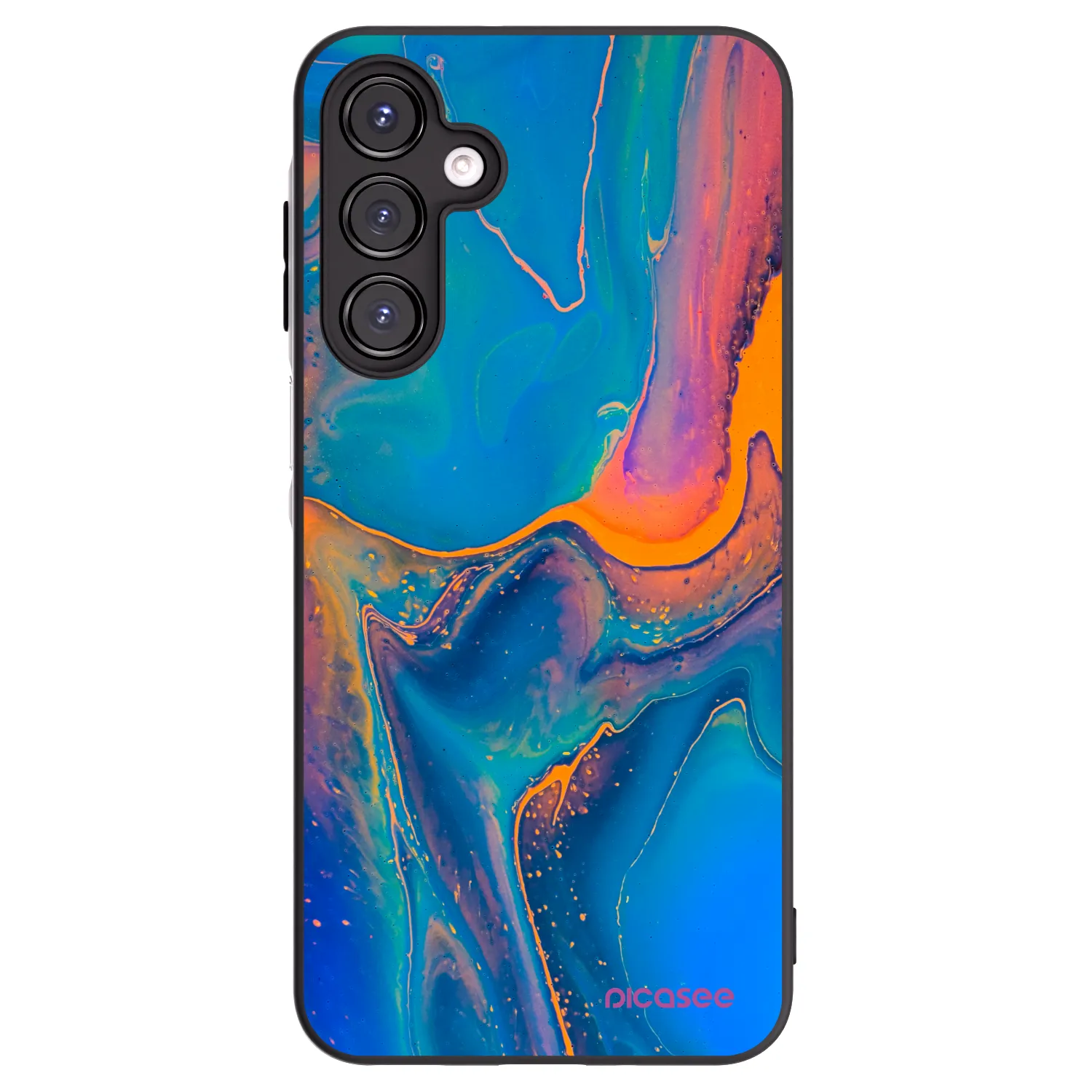 Picasee Samsung Galaxy A16 5G Hülle - Schwarzes Silikon - Rainbow