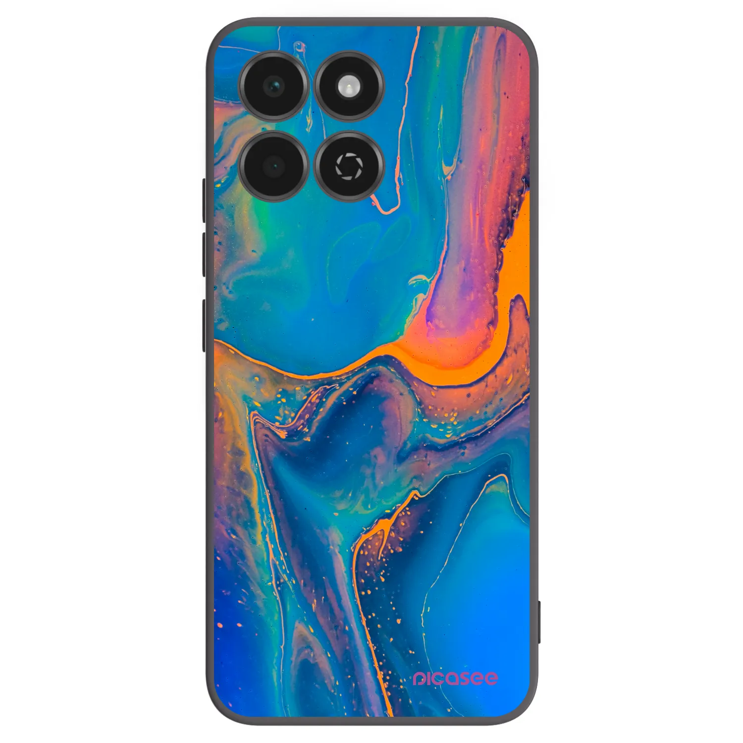 Picasee Honor 200 Smart 5G Hülle - Schwarzes Silikon - Rainbow