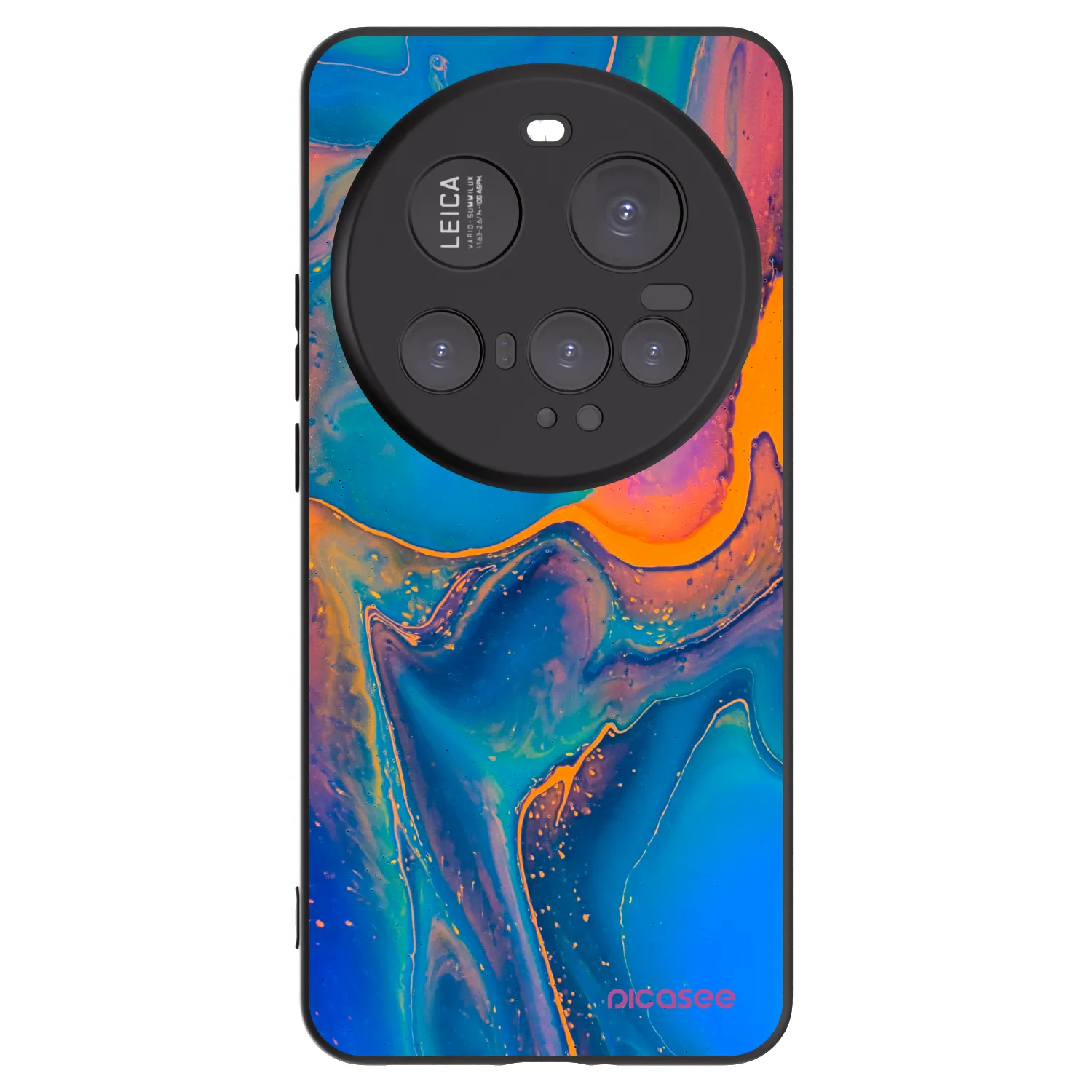 Picasee Xiaomi 15 Ultra Hülle - Schwarzes Silikon - Rainbow