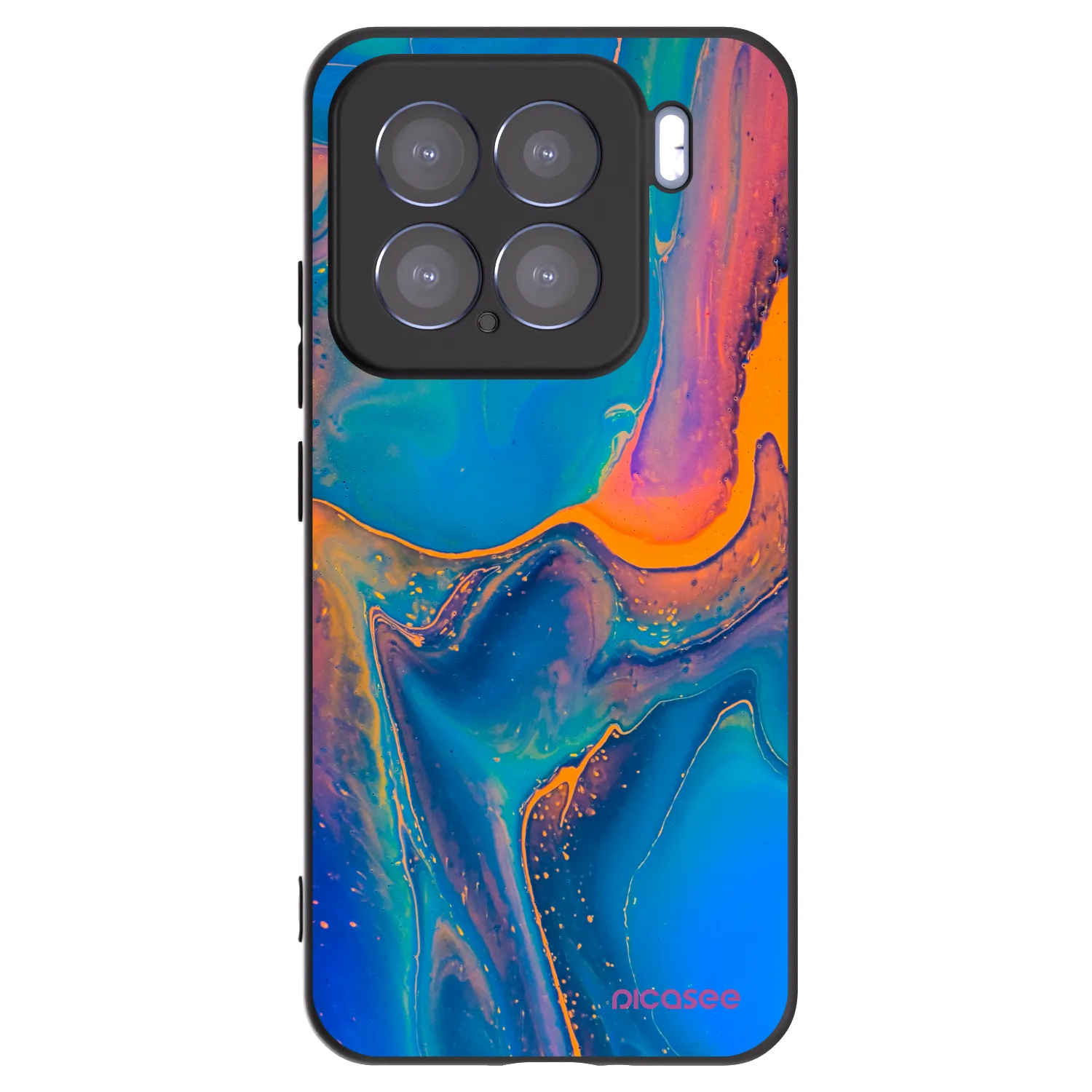 Picasee Xiaomi 15 Hülle - Schwarzes Silikon - Rainbow