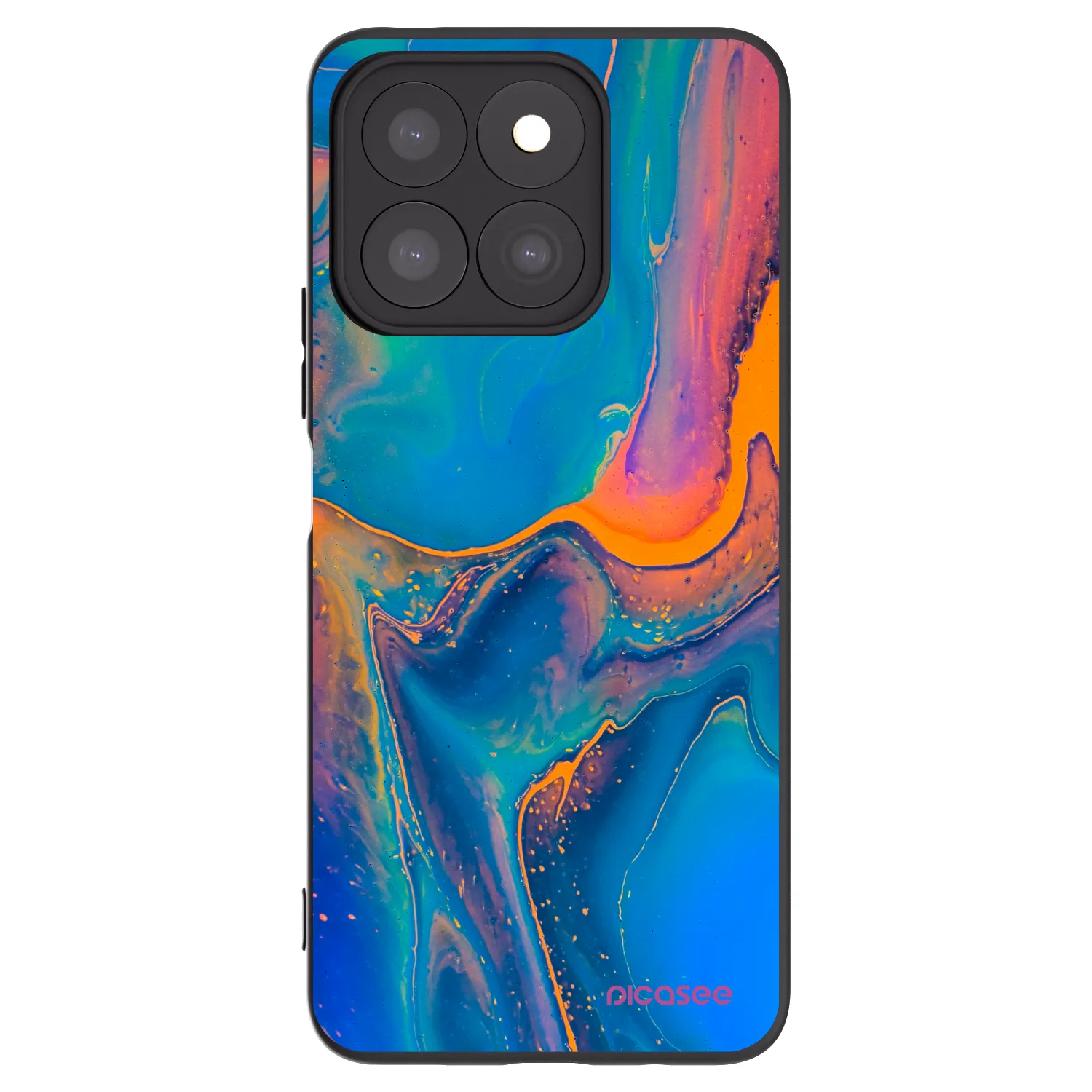 Picasee Honor X8c Hülle - Schwarzes Silikon - Rainbow