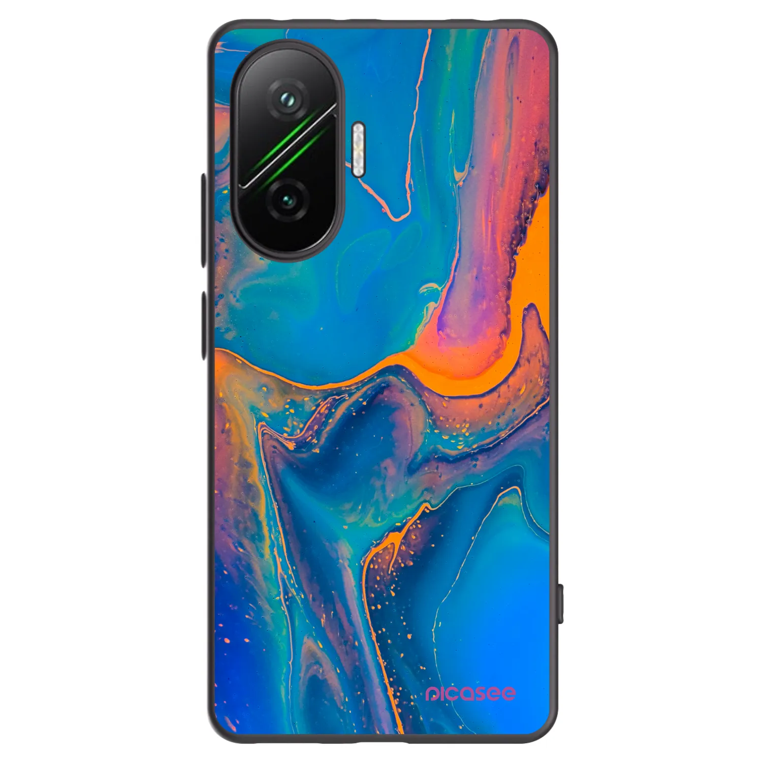 Picasee Xiaomi Poco F7 Pro 5G Hülle - Schwarzes Silikon - Rainbow