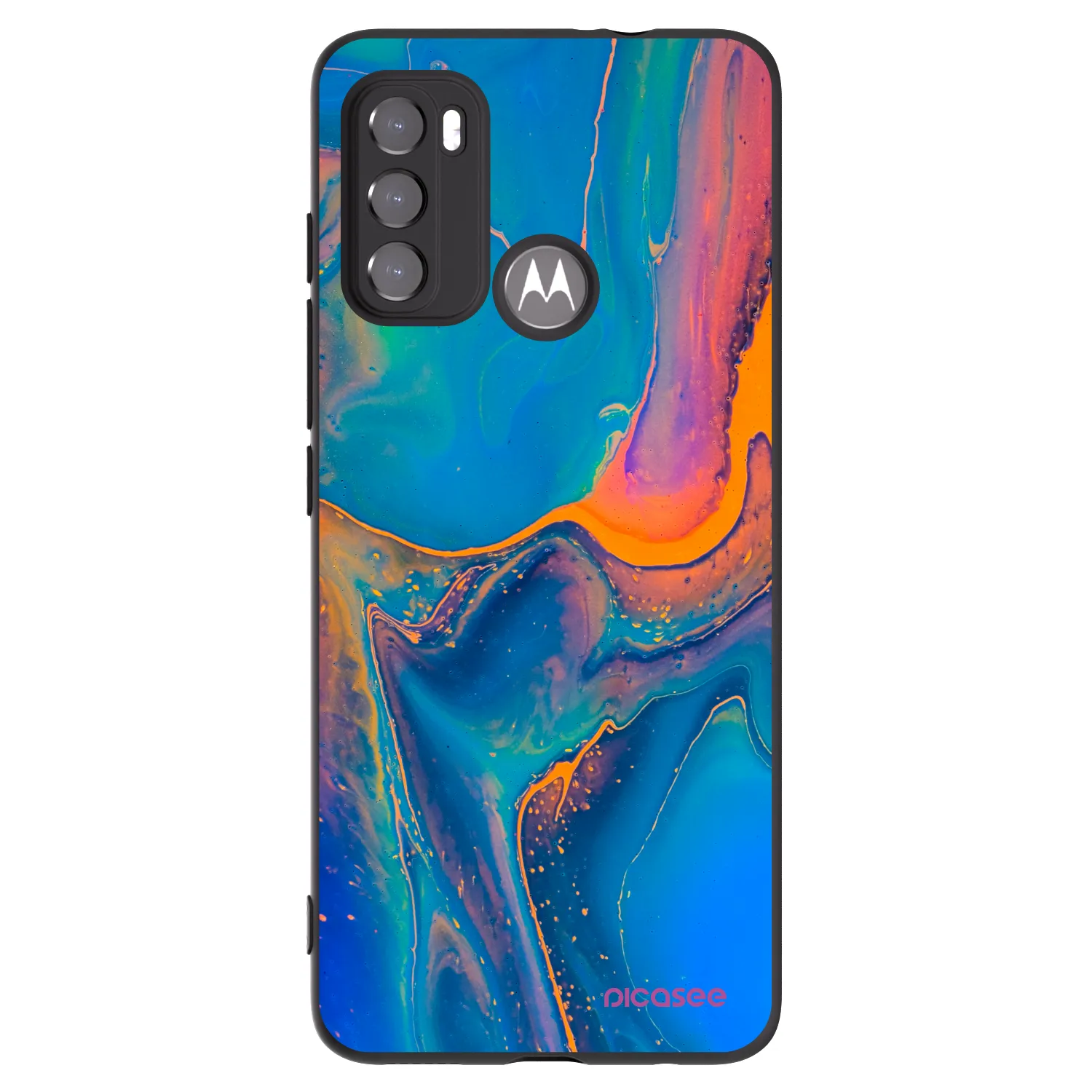 Picasee Motorola Edge 60 5G Hülle - Schwarzes Silikon - Rainbow