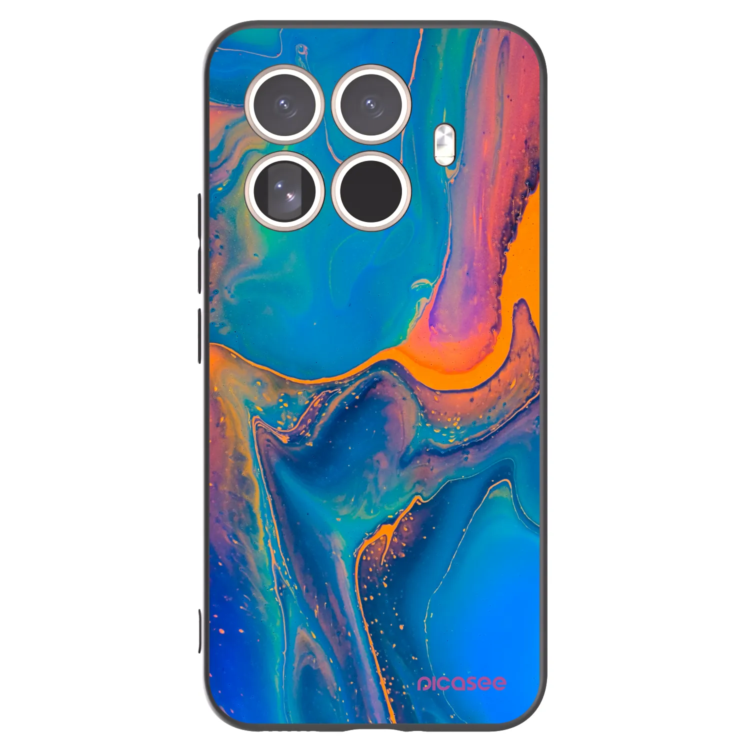 Picasee Xiaomi 15T Pro Hülle - Schwarzes Silikon - Rainbow